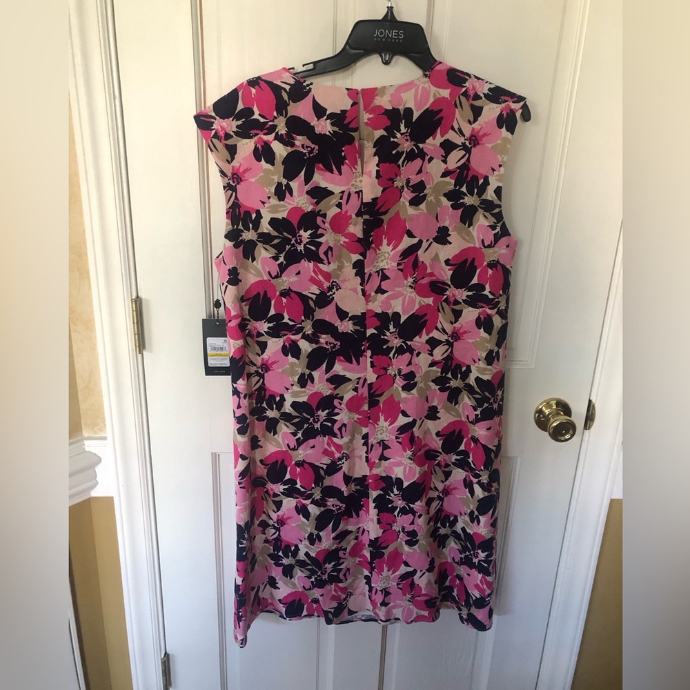 NWT Jones of New York extended cap sleeve linen blend swing dress - Picture 7 of 7